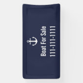 Boote zum Verkauf Blaue und weiße Telefonnummer Mu Banner (Vertikal)