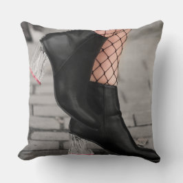 Booted & Bold Throw Pillow Kissen