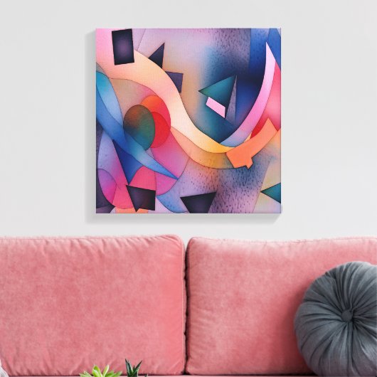 "Booten auf Wasser" Zeitgenössische Abstrakte Kuns Leinwanddruck (Insitu (Wohnzimmer))