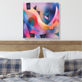 "Booten auf Wasser" Zeitgenössische Abstrakte Kuns Leinwanddruck (Insitu (Schlafzimmer))