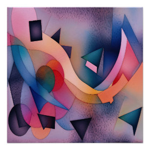 "Booten auf Wasser" Zeitgenössische Abstrakte Kuns Poster