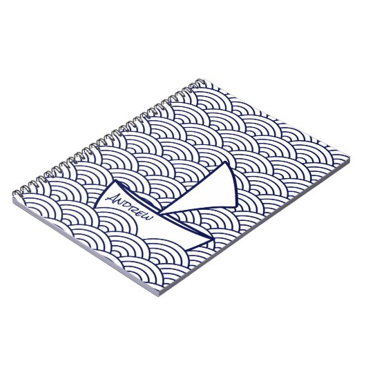 Booten auf Waves Foto Notebook Notizblock (Linke Seite)