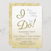 Booten, Bubble & Bling, ich TUN Gold Engagement Pa Einladung (Vorne/Hinten)