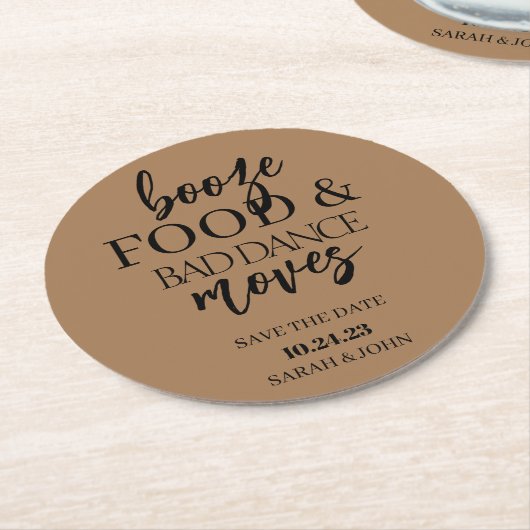 Booten Sie Lebensmittel und schlechten Tanz Save t Runder Pappuntersetzer (Angewinkelt)