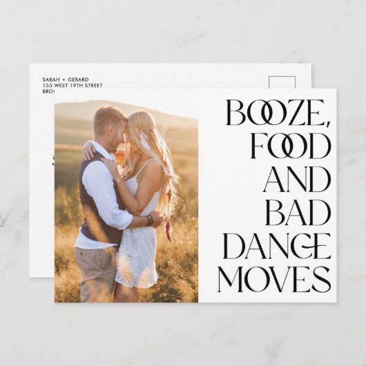 Booten Sie schlechte Tanzbewegungen Save the Date Ankündigungspostkarte (Vorne/Hinten)