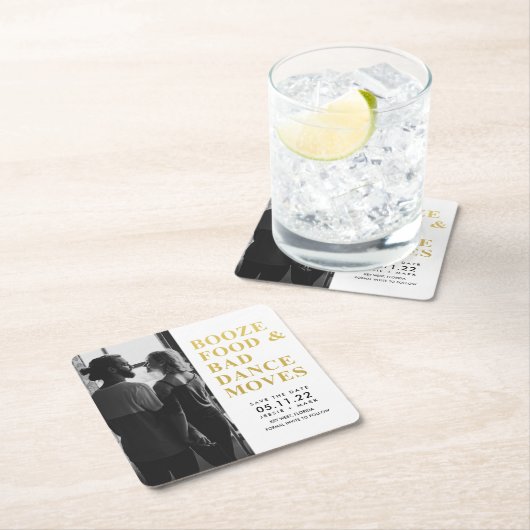 Booten Sie schlechte Tanzbewegungen Save the Date Rechteckiger Pappuntersetzer (Vor Ort)