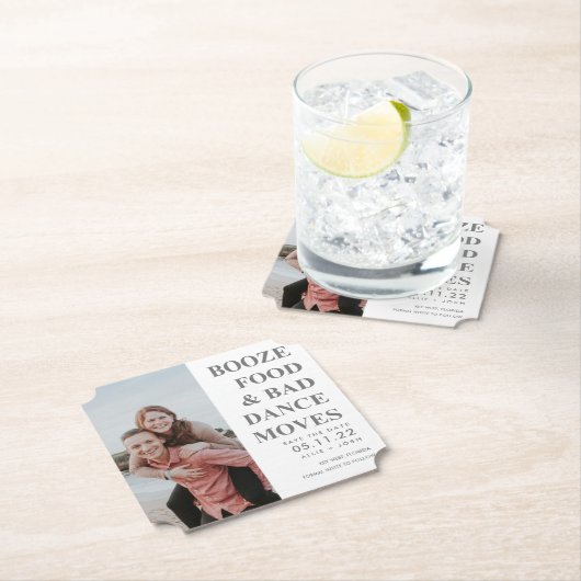 Booten Sie schlechte Tanzbewegungen Save the Date Untersetzer (Vor Ort)