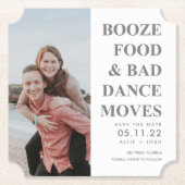 Booten Sie schlechte Tanzbewegungen Save the Date Untersetzer (Vorderseite)