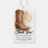 Booten und Bubbly Country Western Boot-Brautparty Geschenkanhänger (Rückseite)