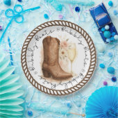 Booten und Bubbly Country Western Boot-Brautparty Pappteller (Party)