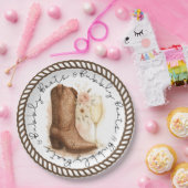 Booten und Bubbly Country Western Boot-Brautparty Pappteller (Party)