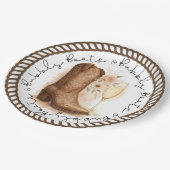 Booten und Bubbly Country Western Boot-Brautparty Pappteller (Schrägansicht)