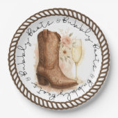 Booten und Bubbly Country Western Boot-Brautparty Pappteller (Vorderseite)