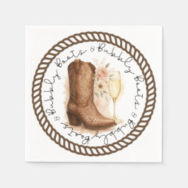 Booten und Bubbly Country Western Boot-Brautparty Serviette