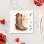 Booten und Bubbly Country Western Boot-Brautparty Serviette (Beispiel)
