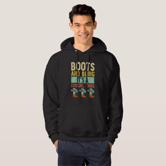 Bootes und es ist ein Cowgirl, der Rodeo Hut zücht Hoodie (Vorne ganz)