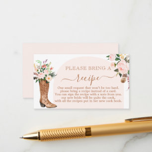 Bootet die Anfrage nach der Brautparty-Rezept-Kart Begleitkarte