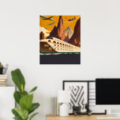 Bootfahren & Flugzeug Vintage Reisen Art Poster (Heimbüro)