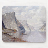 Bootfahrt auf einem norwegischen Fjord (Öl auf Mousepad (Vorne)