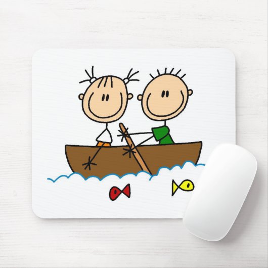 Bootfahrt-Strichmännchen Mousepad Mousepad (Mit Mouse)
