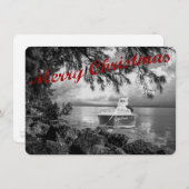 Bootfahrt-Weihnachtsmann-Weihnachtskarte Feiertagskarte (Vorne/Hinten)