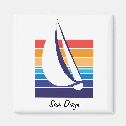 Bootfarbe Square_San Diego-Magnet Magnet (Vorne)