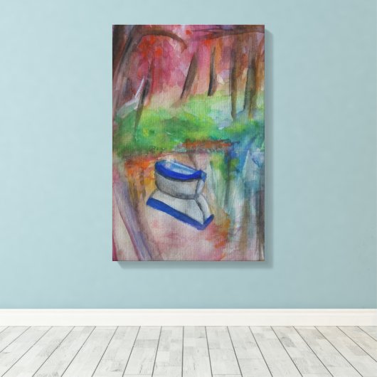 Bootfarbe Stretchierte Canvas Print Leinwanddruck (Insitu (Holzboden))