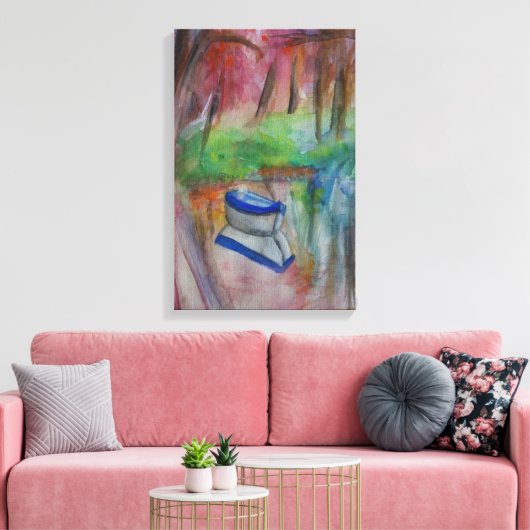 Bootfarbe Stretchierte Canvas Print Leinwanddruck (Insitu (Wohnzimmer))