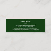 Bootform - Grün mit dunkelgrün Mini Visitenkarte (Rückseite)