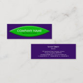 Bootform - Grün mit Lila Tiefe Mini Visitenkarte (Vorne/Hinten)