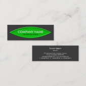 Bootform II - Grün mit dunkelgrau Mini Visitenkarte (Vorne/Hinten)