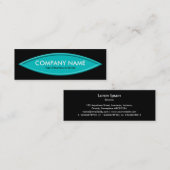 Bootform II - Türkis auf schwarz Mini Visitenkarte (Vorne/Hinten)