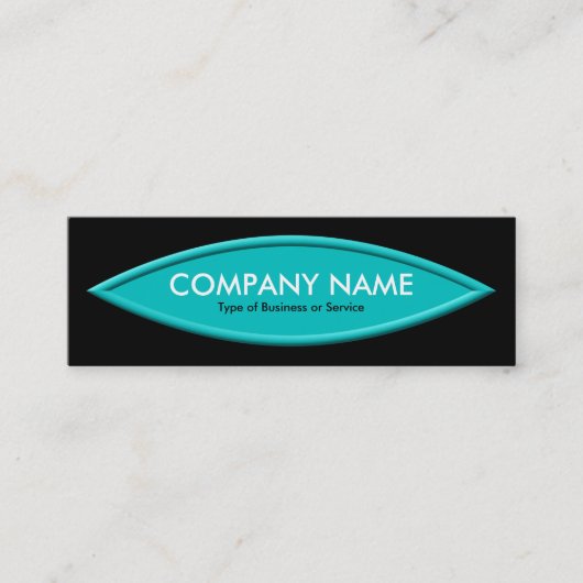 Bootform II - Türkis auf schwarz Mini Visitenkarte (Vorderseite)