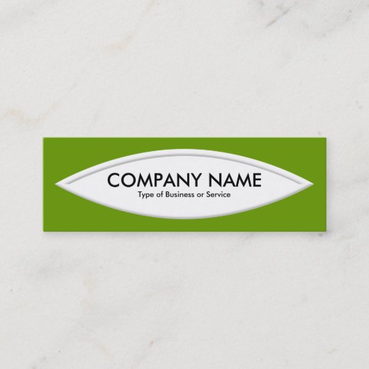 Bootform II - Weiß auf Avocado Green Mini Visitenkarte (Vorderseite)