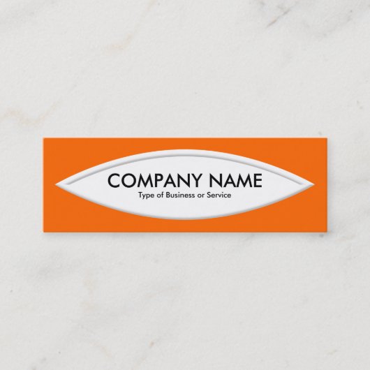 Bootform II - Weiß auf Orange Mini Visitenkarte (Vorderseite)