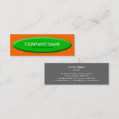 Bootform III - grün auf Orange Mini Visitenkarte (Vorne/Hinten)