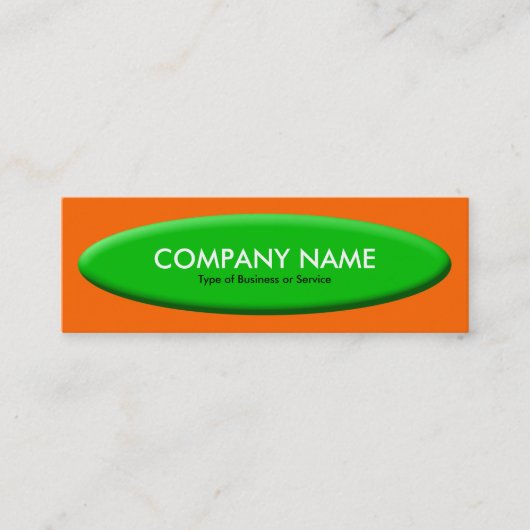 Bootform III - grün auf Orange Mini Visitenkarte (Vorderseite)