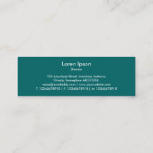 Bootform III - Türkis auf Moss Green Mini Visitenkarte (Rückseite)