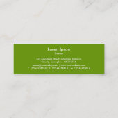 Bootform III - Weiß auf Avocado Mini Visitenkarte (Rückseite)
