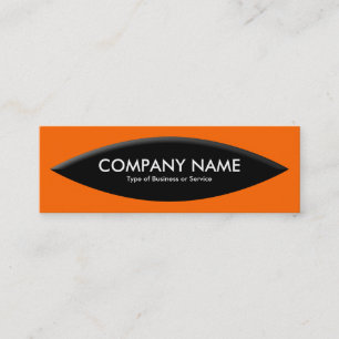 Bootform - Orange auf schwarz Mini Visitenkarte