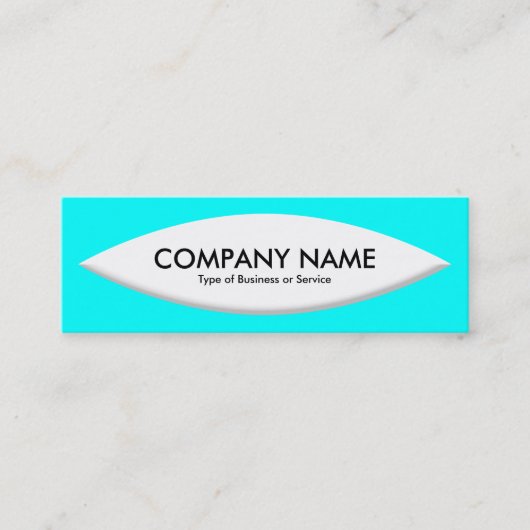 Bootform - Weiß auf Cyan Mini Visitenkarte (Vorderseite)