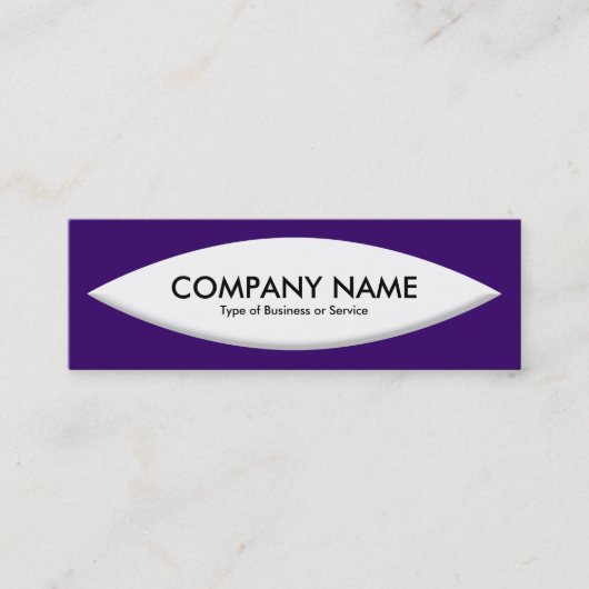 Bootform - Weiß auf Lila Boden Mini Visitenkarte (Vorderseite)