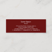 Bootform - Weiß auf Ruby Mini Visitenkarte (Rückseite)