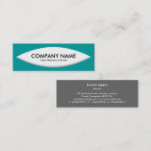 Bootform - Weiß auf tieftürkis Mini Visitenkarte (Vorne/Hinten)