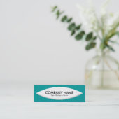 Bootform - Weiß auf tieftürkis Mini Visitenkarte (Stehend Vorderseite)