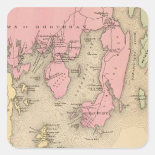 Boothbay, angrenzende Inseln Quadratischer Aufkleber