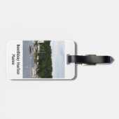 Boothbay Hafen-Boots-Gepäckanhänger mit Lederband Gepäckanhänger (Rückseite horizontal)