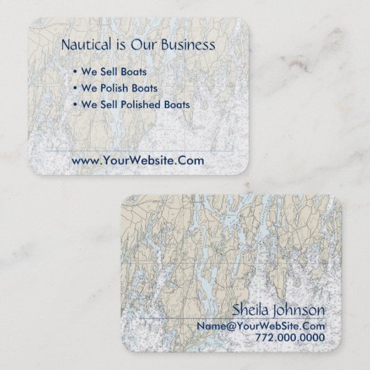 Boothbay Hafen Maine Nautical Chart Clean Fresh Visitenkarte (Vorne/Hinten)