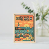 Boothbay Harbor ME Retro-Seele der Küste Postkarte (Stehend Vorderseite)