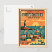 Boothbay Harbor ME Retro-Seele der Küste Postkarte (Vorne/Hinten)